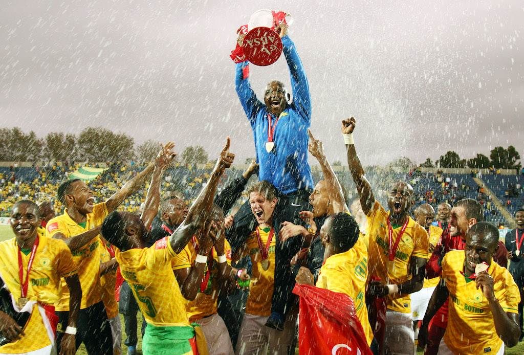Sundowns lifted their first Absa Prem trophy in 20