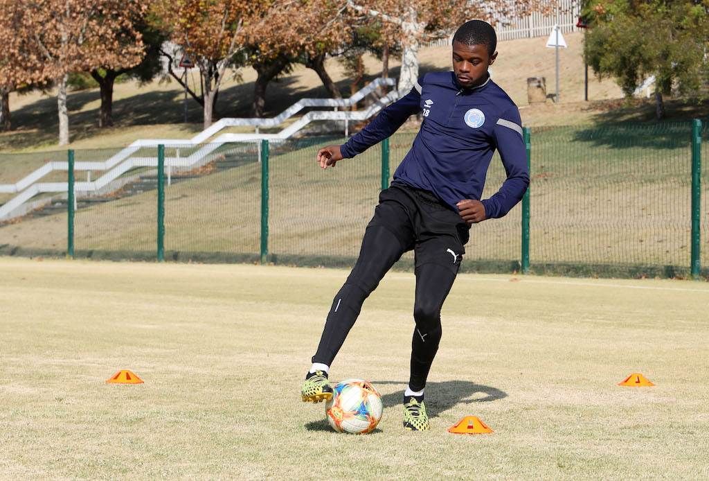 SuperSport United midfielder Teboho Mokoena traini