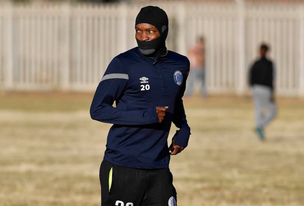 SuperSport United defender Grant Kekana training a