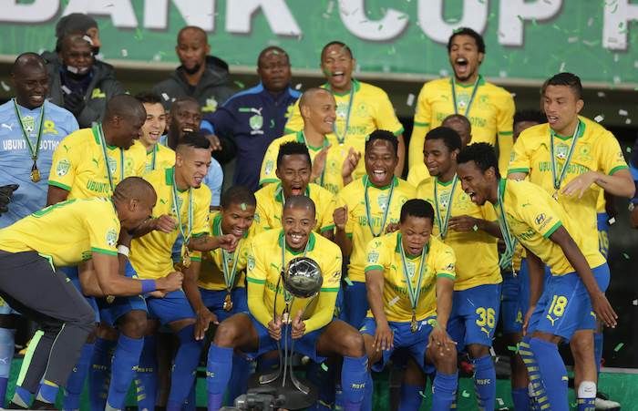 Scroll right to see Mamelodi Sundowns lifting the 